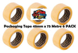 Packaging Tape 6 ROLL PACK 48mm x 75 Metres Clear 