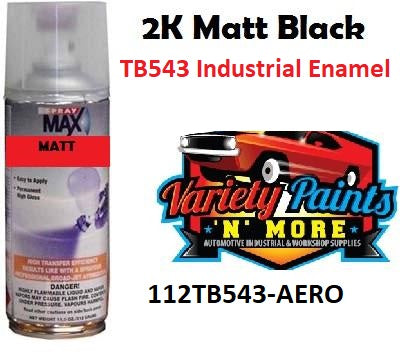 2K Matt Black TB543 Industrial Enamel Spray Paint 400ml CT113