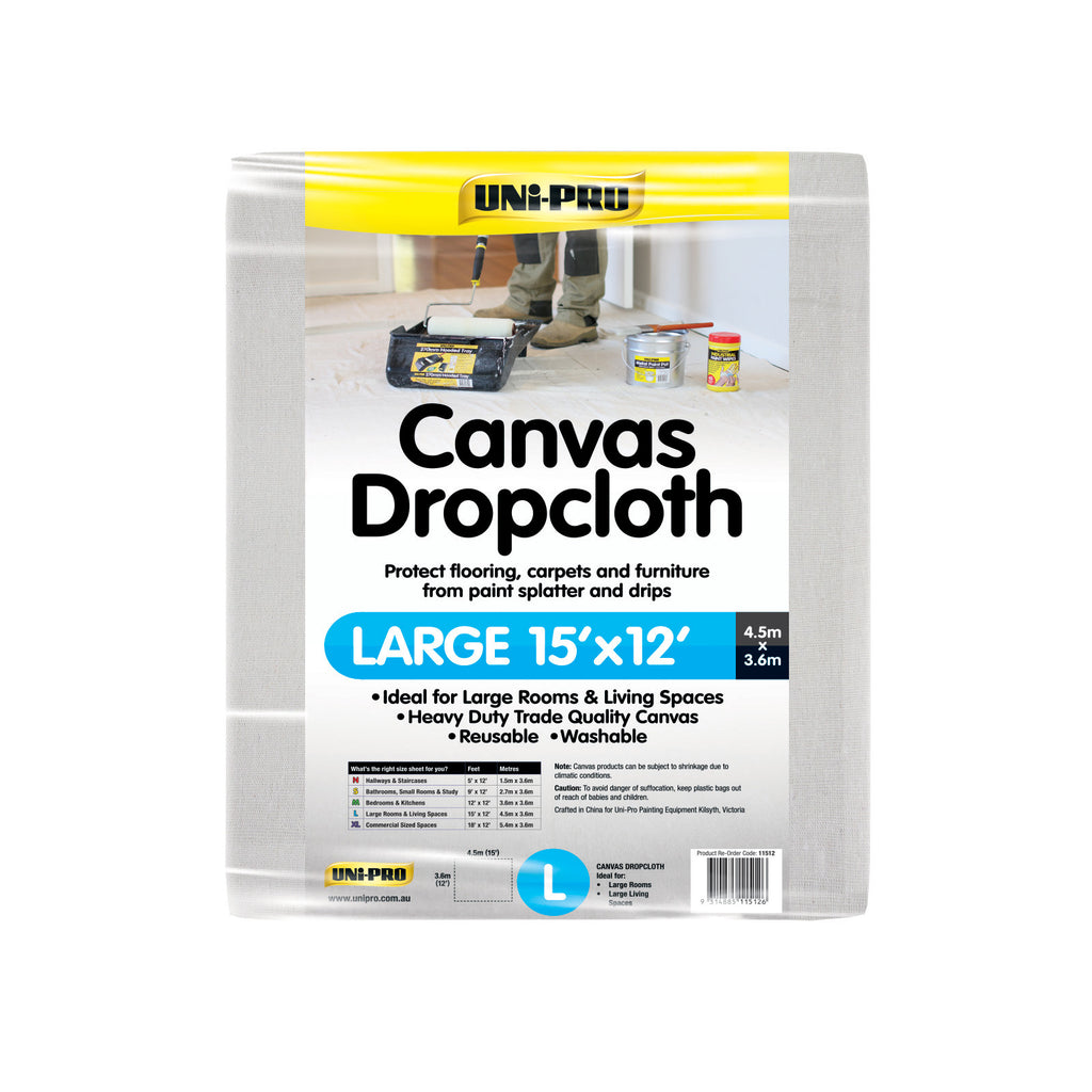 UNIPRO Canvas Drop Cloth 4.5 Metre X 3.6 Metre