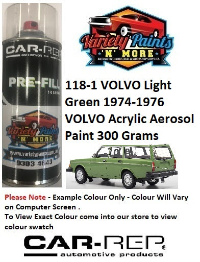 118-1 VOLVO Light Green 1974-1976 VOLVO Acrylic Aerosol Paint 300 Grams