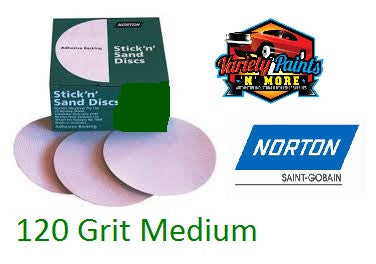 Norton No-Fill Stick & Sand Disc 150mm 120 Grit BOX 100