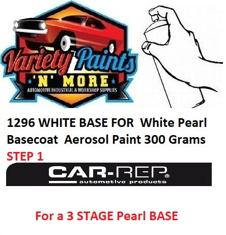 1296 WHITE BASE FOR  White Pearl Basecoat  Aerosol Paint 300 Grams STEP 1