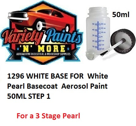 1296 WHITE BASE FOR  White Pearl Basecoat Paint 50ML STEP 1