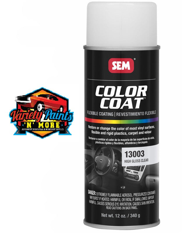 1300 SEM High Gloss Clear Colour Coat Vinyl & Plastic Aerosol Paint 1IS 77A