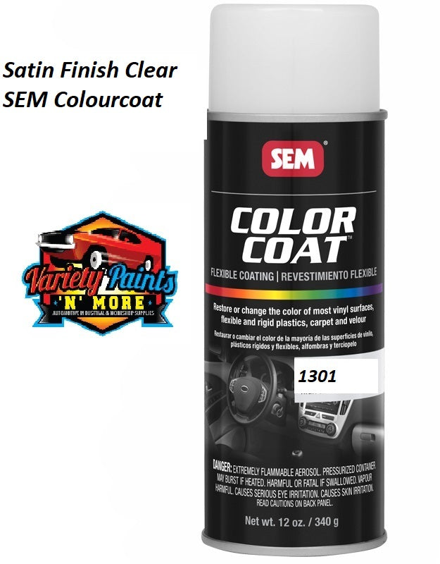 1301 SEM Satin Finish Clear Colour Coat Vinyl & Plastic Aerosol Paint 10IS ON SHELF