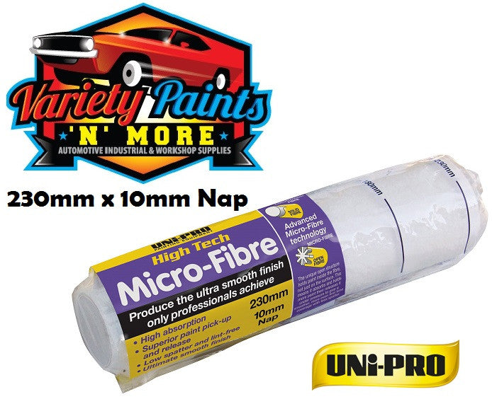 Unipro 230mm 10mm Nap High Tech Micro-Fibre Roller Cover