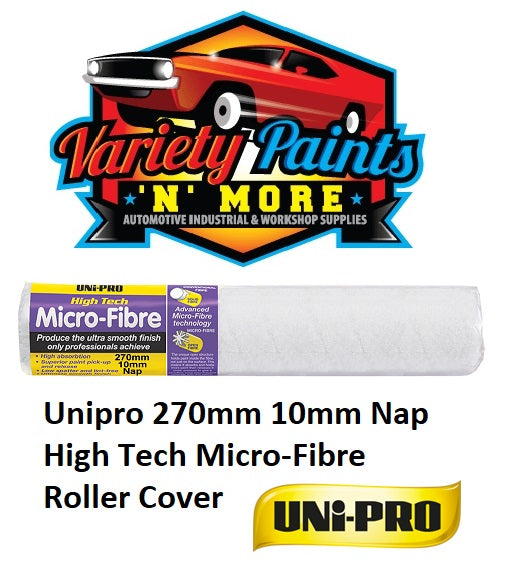 Unipro 270mm 10mm Nap High Tech Micro-Fibre Roller Cover