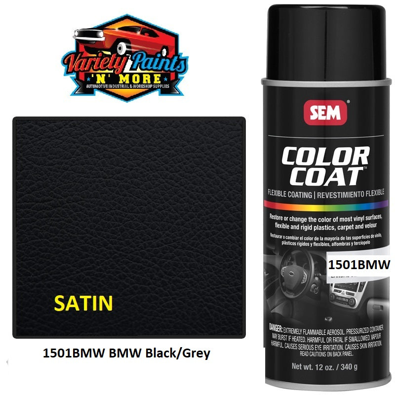 1501BMW Landau SATIN Black/Grey Satin SEM Colourcoat Vinyl Aerosol 300 Grams 80/20