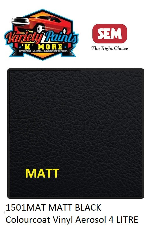 1501MAT MATT BLACK Colourcoat Vinyl 4 LITRE