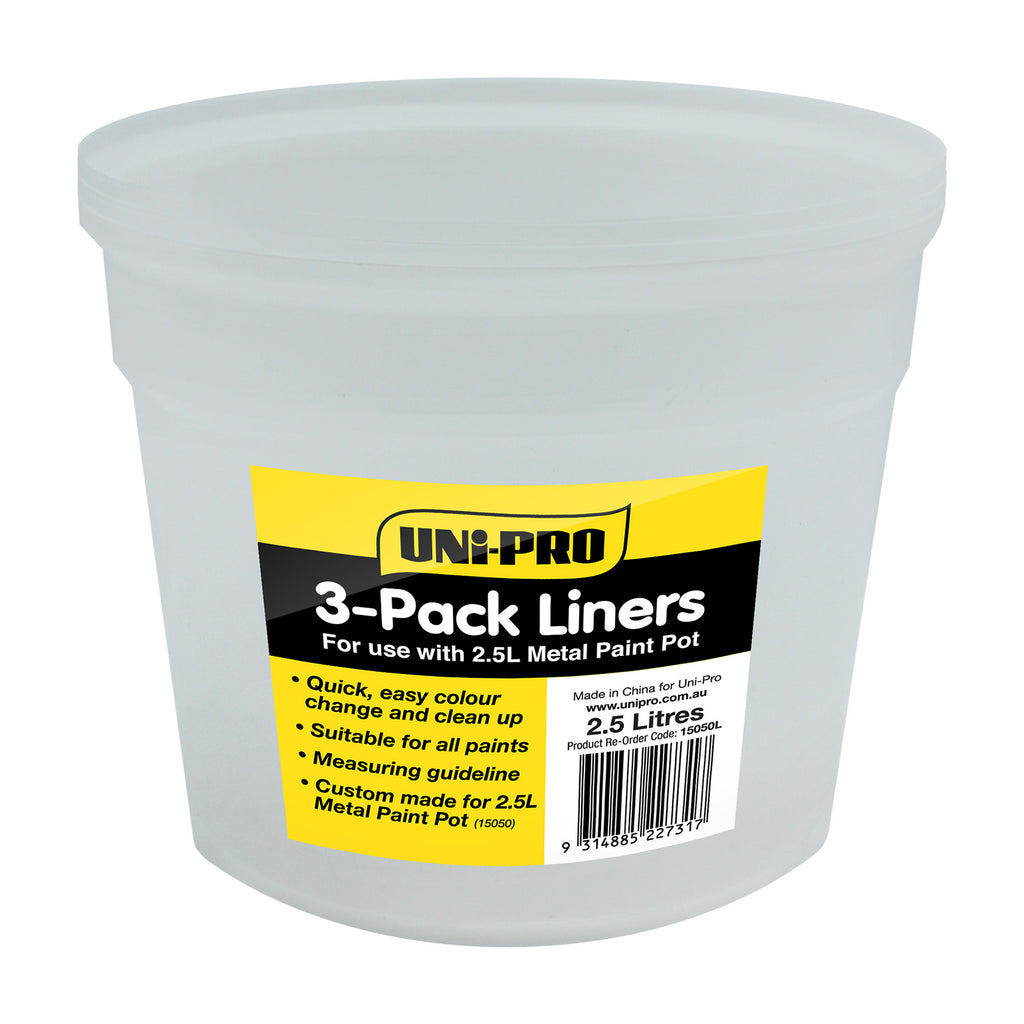 Unipro 2.5 Litre Metal Paint Pot LINERS 3 PACK