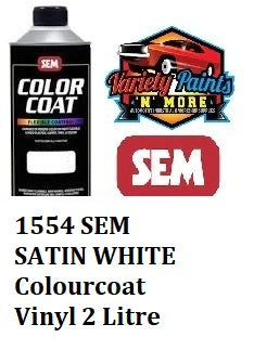 1554 SEM SATIN WHITE Colourcoat Vinyl 2 Litre W351