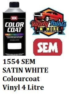 1554 SEM SATIN WHITE Colourcoat Vinyl 4 Litre W351