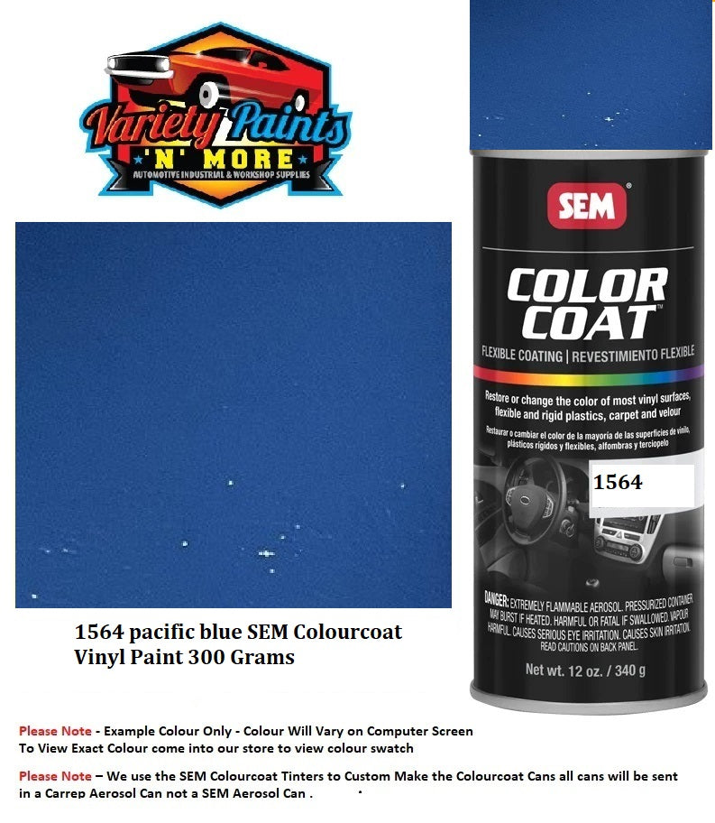 1564 SEM Pacific Blue Colourcoat Vinyl Aerosol 300 Grams