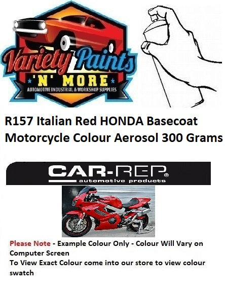 R157 OR 374 Italian Red HONDA Basecoat Motorcycle Colour Aerosol 300 Grams 1 IS BOX 1A