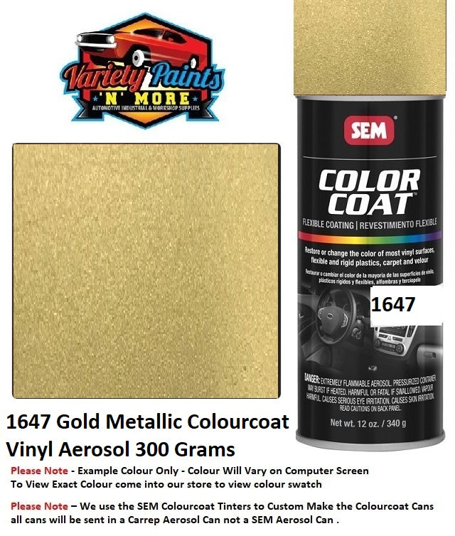 1647 Gold Metallic Colourcoat Vinyl Aerosol 300 Grams