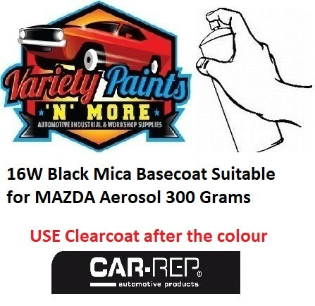 16W Black Mica Basecoat Suitable for MAZDA Aerosol 300 Grams