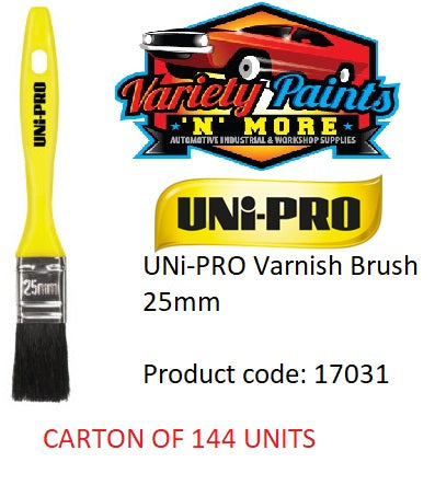 Uni-Pro Varnish Brush 25mm pack of 144 UNITS