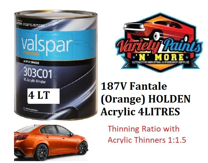 187V Fantale (Orange) HOLDEN ACRYLIC 4LITRES