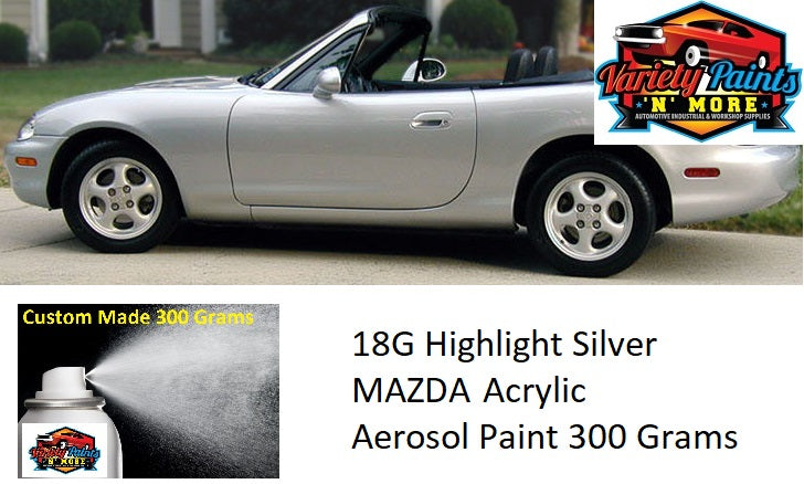 18G Highlight Silver FORD/MAZDA Acrylic Aerosol Paint 300 Grams