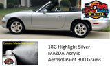 18G Highlight Silver MAZDA Acrylic Aerosol Paint 300 Grams 
