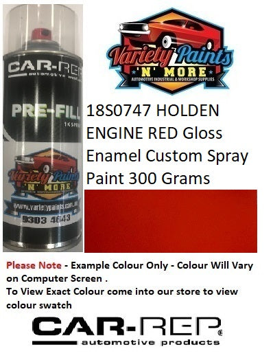 18S0747 HOLDEN ENGINE RED Gloss Enamel Custom Spray Paint 300 Grams
