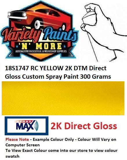 18S1747 RC YELLOW 2K DTM Direct Gloss Custom Spray Paint 300 Grams