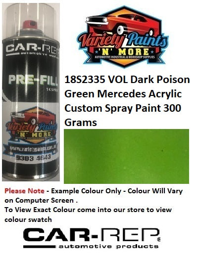 18S2335 VOL Dark Poson Green Mercedes Acrylic Custom Spray Paint 300 Grams 