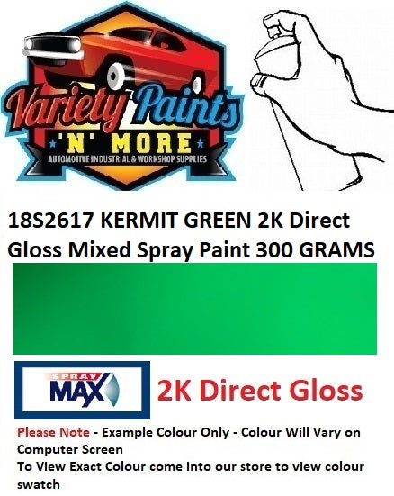 18S2617 KERMIT GREEN 2K Direct Gloss Mixed Spray Paint 300 GRAMS