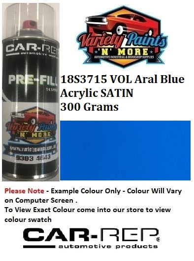 18S3715 Vol Blue ARAL SATIN Acrylic Custom Spray Paint 300 Grams