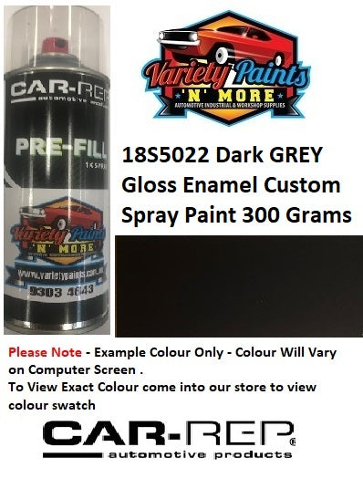 18S5022 Dark GREY Gloss Enamel Custom Spray Paint 300 Grams