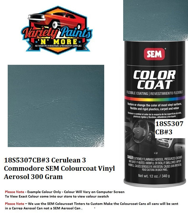 18S5307CB#3 Cerulean 3 Commodore SEM Colourcoat Vinyl Aerosol 300 Gram