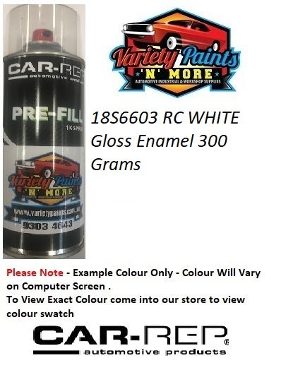 18S6603 RC WHITE Enamel GLOSS ACRYLIC Spray Paint 300g