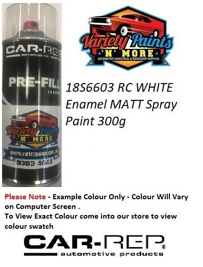 18S6603 RC WHITE Enamel MATT Spray Paint 300g