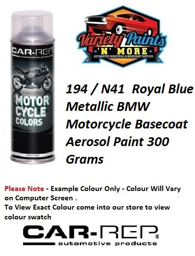 194 / N41  Royal Blue Metallic BMW Motorcycle Basecoat Aerosol Paint 300 Grams