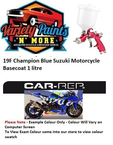 19F Champion Blue Suzuki Motorcycle Basecoat 1 litre