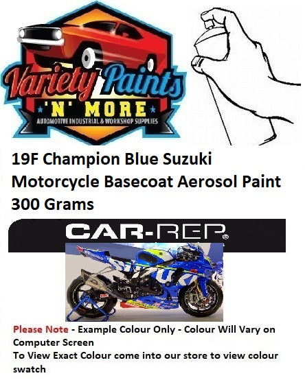 19F Champion Blue Suzuki Motorcycle Basecoat Aerosol Paint 300 Grams