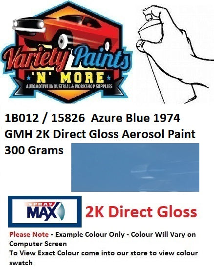 1B012 / 15826  Azure Blue 1974 GMH 2K Direct Gloss Aerosol Paint 300 Grams 