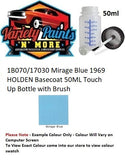 1B070/17030  Mirage Blue 1969 HOLDEN BasecoatTouch Up Paint Bottle 50ml