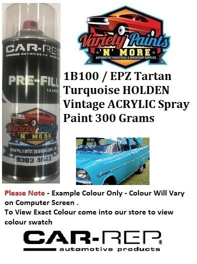 1B100 / EPZ Tartan Turquoise HOLDEN Vintage ACRYLIC Spray Paint 300 Grams