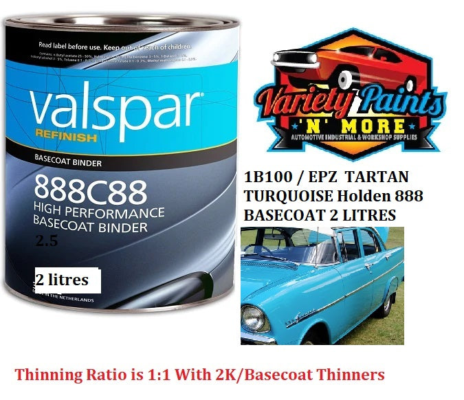 1B100 / EPZ  TARTAN TURQUOISE Holden 888 BASECOAT 2 LITRES