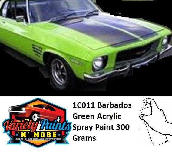 1C011 Barbados Green 1974 HOLDEN Touch Up Aerosol Acrylic 300 Grams