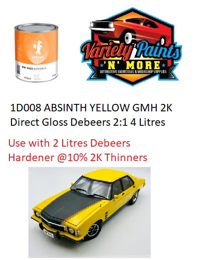 15949/1D008 ABSINTH YELLOW GMH 2K Direct Gloss Debeers 2:1 4 Litres PART A