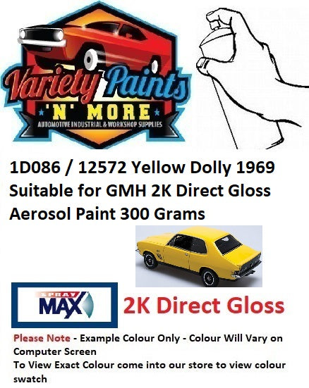 1D086 / 12572 Yellow Dolly 1969 Suitable for GMH 2K Direct Gloss Aerosol Paint 300 Grams