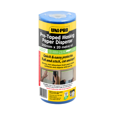 UNI-PRO Hand Masking Paper 300mm x 20 Metres WITH DISPENSER
