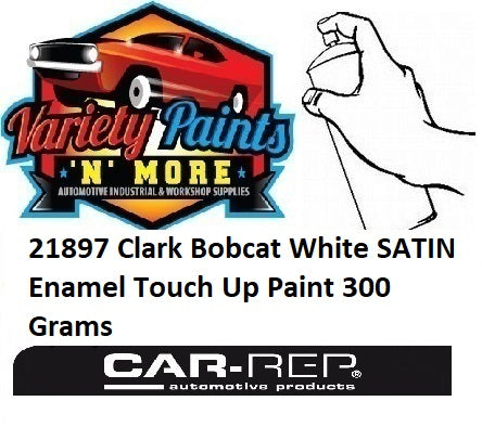 21897 Clark Bobcat White SATIN Enamel Touch Up Paint 300 Grams 