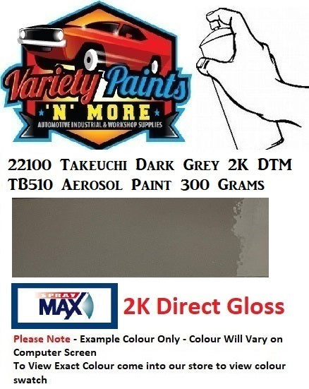 22100 Takeuchi Dark Grey 2K DTM TB510 Aerosol Paint 300 Grams