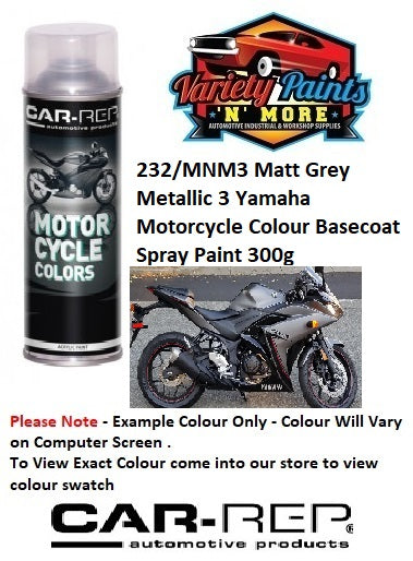 232/MNM3 Matt Grey Metallic 3 Yamaha Motorcycle Colour Basecoat Spray Paint 300g