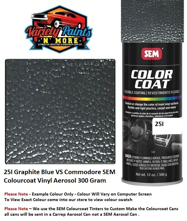 25IGRA Graphite VS Commodore SEM Colourcoat Vinyl Aerosol 300 Gram 1IS 44A