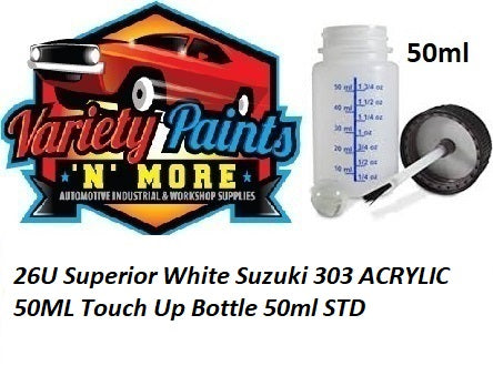 26U Superior White Suzuki 303 ACRYLIC 50ML Touch Up Bottle 50ml STD