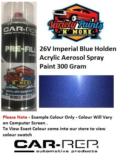 26V Imperial Blue Holden/Daewoo Acrylic Aerosol Spray Paint 300 Gram
